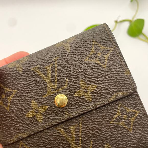 Louis Vuitton Monogram Canvas Square Elise Monogram Wallet Double Sided 0050 - Picture 3 of 16